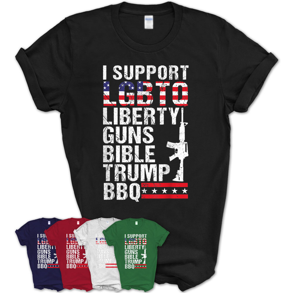 Lgbtq Liberty Guns Bible Trump Bbq Shirt Lgbt T-Shirt – Teezou Store