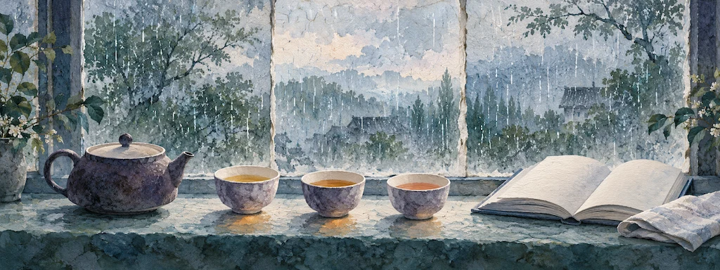 雨天在家喝茶，分段泡就能慢慢喝一下午