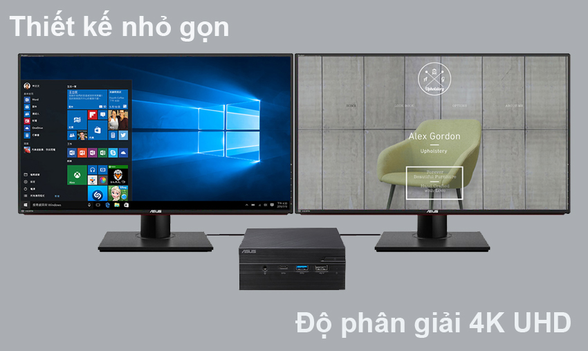 Máy tính để bàn/ Mini PC ASUS PN60-8i5BAREBONES (i5 8250U/WIFI5/BT4/LAN/DOS) | Thiết kế nhỏ gọn