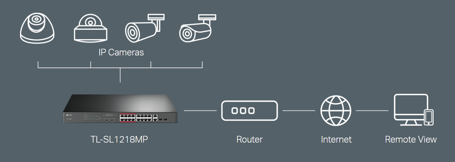 Switch TP-Link SL1218MP (16 Port POE 10/100 và 2 Port SFP) 