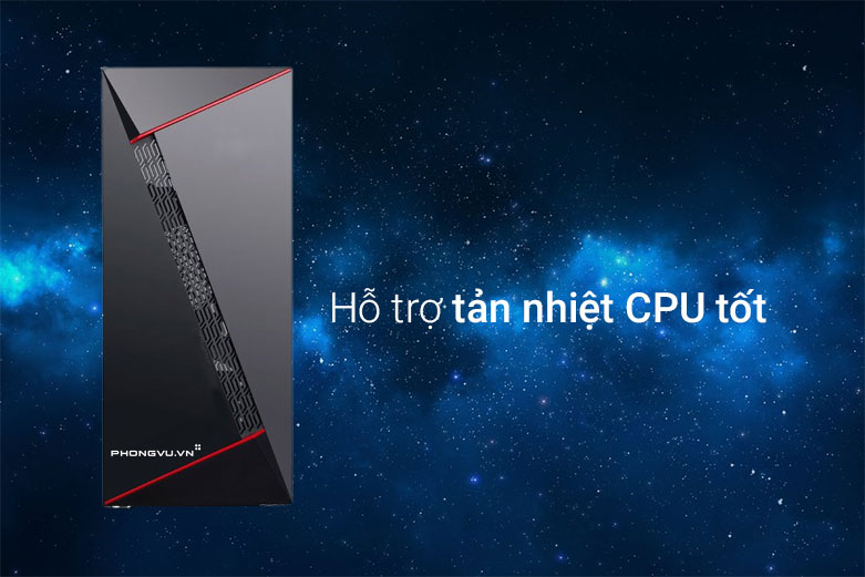 Case Phong Vũ PV-H5 + quạt tản nhiệt 120mm| Hỗ trợ tản nhiệt tốt