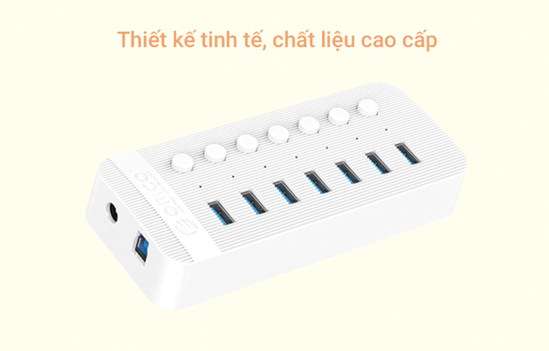 Hub USB 7 cổng USB 3.0 Orico CT2U3-7AB-WH| Thiết kế tinh tế, chất liệu cao cấp