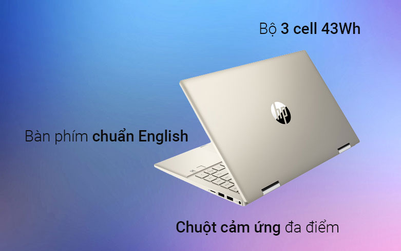 Máy tính xách tay/ Laptop HP Pavilion X360 14-dy0076TU (46L94PA) (i5-1135G7) (Vàng) | Bàn phím chuẩn English