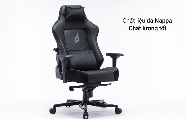 Ghế gaming E-dra Nappa EGC2022 Lux (Đen) | Chất liệu da Nappa