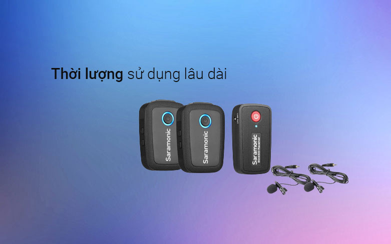 Bộ micrô không dây 2.4G cho máy ảnh & điện thoại thông minh (TX + RX) Blink500 B2 | Thời lượng sử dụng lâu dài