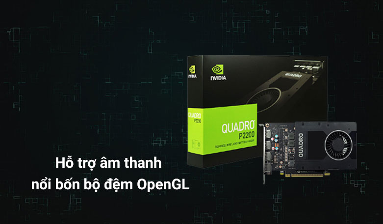 Card màn hình/ VGA Leaktek Nvidia Quadro P2200 5GB GDDR5x | Hỗ trợ âm thanh nổi bốn bộ đệm OpenGL