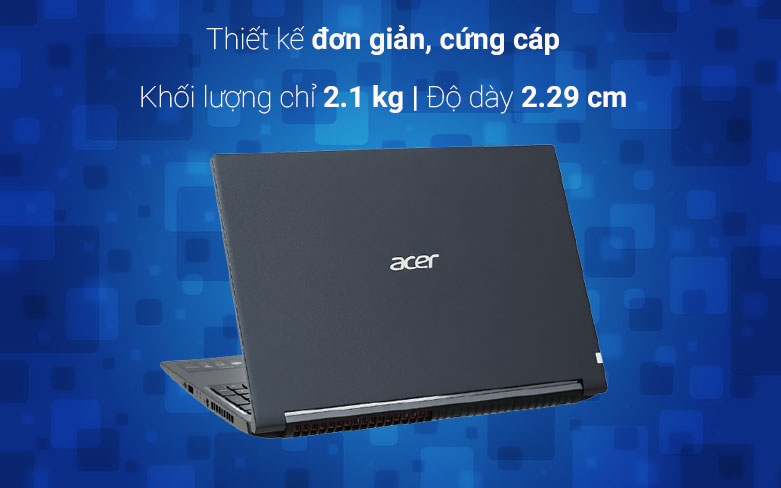 Laptop Acer Aspire 7 A715-42G-R4ST sở hữu ngoại hình khá nhỏ gọn, cứng cáp