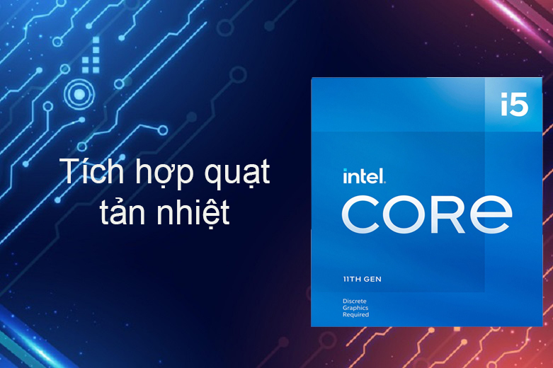 CPU Intel Core i5-11400F (6 Cores 12 Threads up to 4.4 GHz 11th Gen LGA 1200) | Tích hợp quạt tản nhiệt