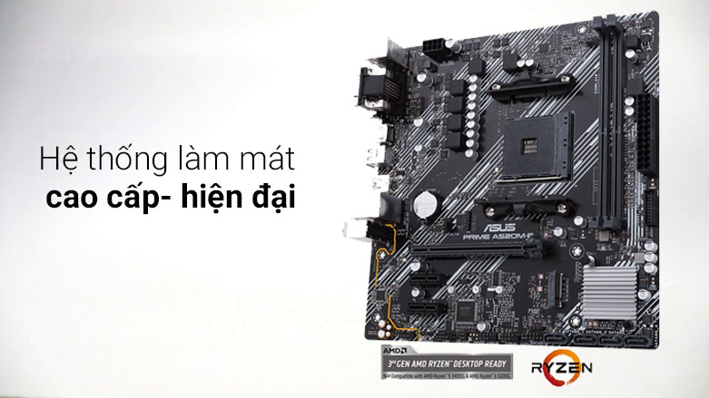 Bo mạch chính/ Mainboard Asus PRIME A520M-E | Hệ thống làm mát cao cấp - hiện đại