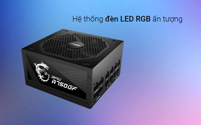 Power MSI MPG A750GF 750W 80 Plus Gold Full Modular | Hệ thống đèn LED RGB