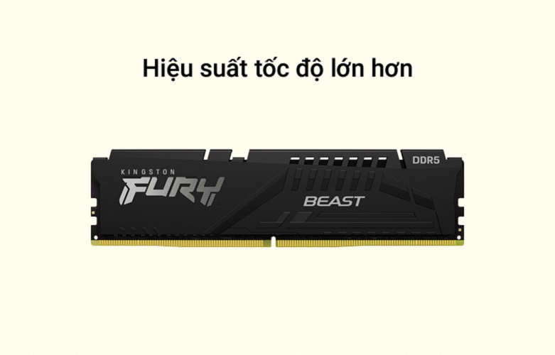 RAM desktop KINGSTON FURY Beast Black 32GB DDR5 4800MHz | Hiệu suất tốc độ lớn hơn