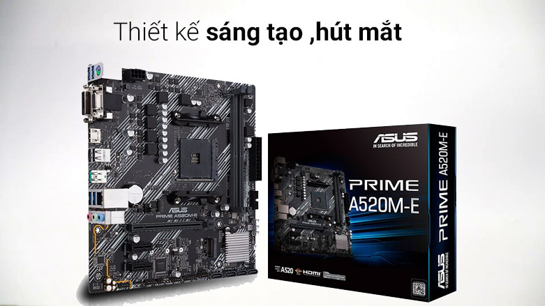 Bo mạch chính/ Mainboard Asus PRIME A520M-E | Thiết kế sáng tạo