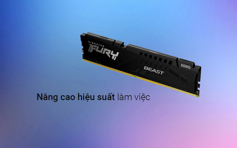 Ram Kingston FURY Beast Black 16GB (1x16GB) DDR5 4800MHz| Nâng cao hiệu suất làm việc