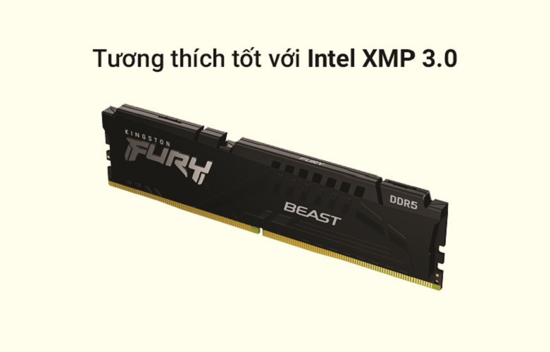 RAM desktop KINGSTON FURY Beast Black 32GB DDR5 4800MHz | Tuong thích tốt với Intel XMP 3.0
