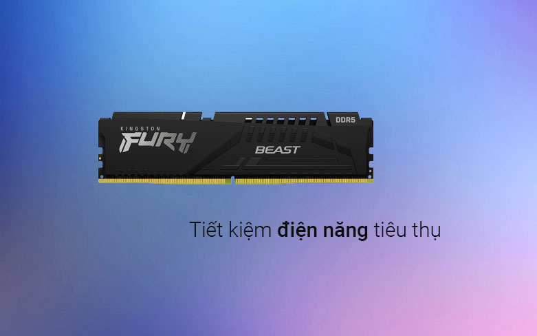 Ram Kingston FURY Beast Black 16GB (1x16GB) DDR5 4800MHz | Tiết kiệm điện năng