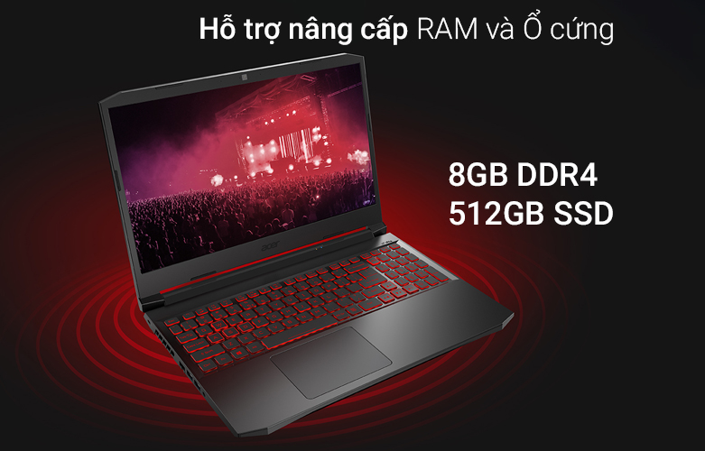 Máy tính xách tay/ Laptop Acer Nitro 5 AN515-57-5669 (NH.QEHSV.001) (i5-11400H) (Đen) | Hỗ trợ nâng cấp RAM và ổ cứng