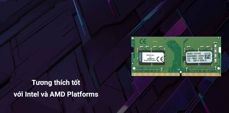 Bộ nhớ laptop DDR4 Kingston 16GB (2666) (KVR26S19S8/16) | Tương thích tốt với Intel và AMD Platforms