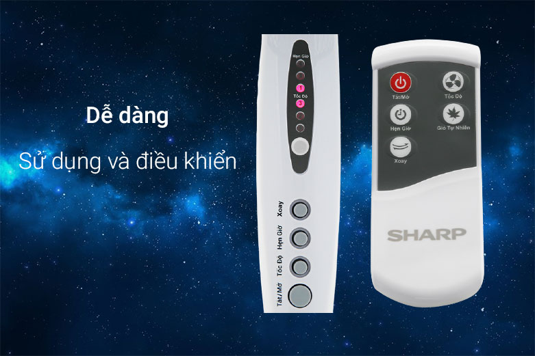 Quạt đứng Sharp PJ-S40RV-LG (Xám trắng) | Dễ dàng sử dụng và điều khiển