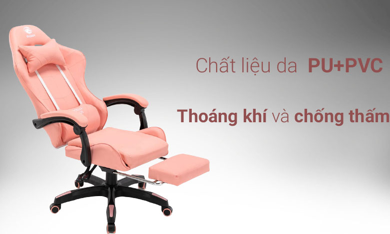 Ghế gaming E-dra Apollo EGC227 (Hồng) | Thoáng khí, chống thấm