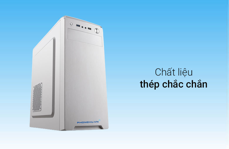 Thùng máy/ Case Phong Vũ PV-Q10W ( White) | Chất liệu thép chắc chắn