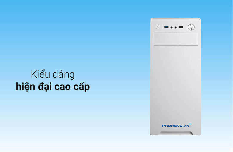 Thùng máy/ Case Phong Vũ PV-Q10W ( White) | Kiểu dáng hiện đại cao cấp