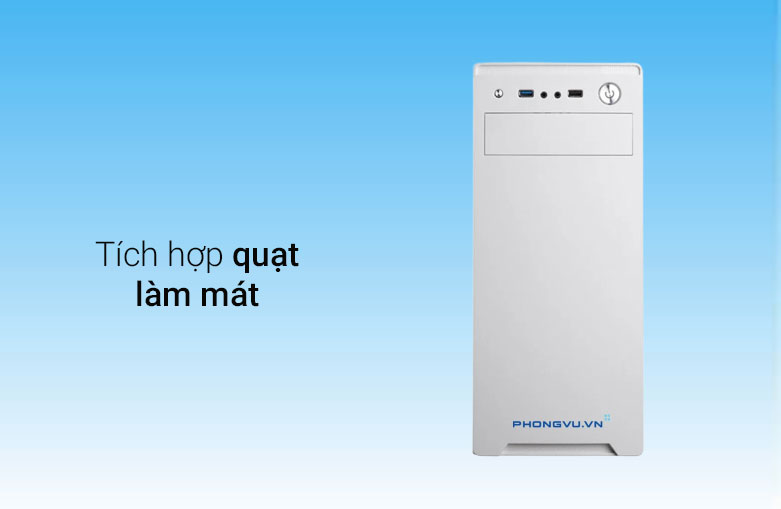Thùng máy/ Case Phong Vũ PV-Q10W ( White) | Tích hợp quạt làm mát