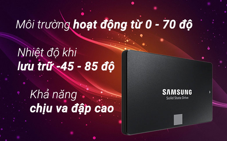 Ổ cứng SSD Samsung 870 EVO 2TB (MZ-77E2T0BW) | Môi trường hoạt động từ 0-70 độ