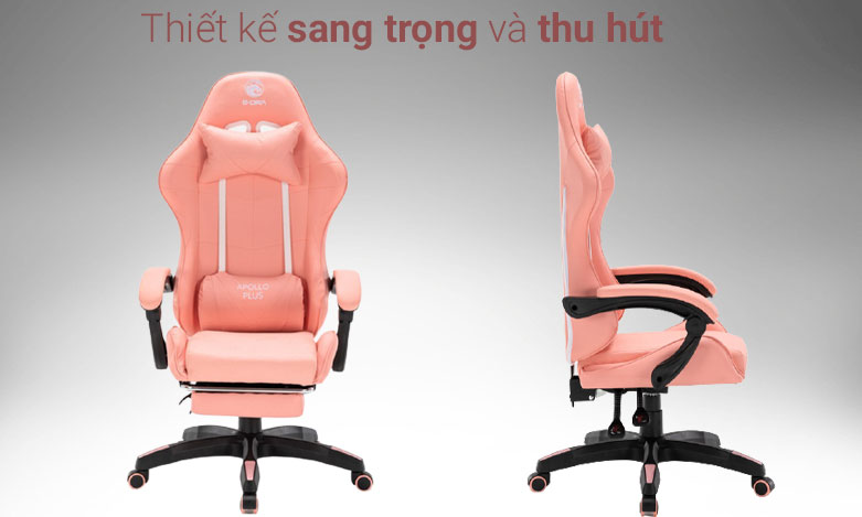 Ghế gaming E-dra Apollo EGC227 (Hồng)| Thiết kế sang trọng, thu hút