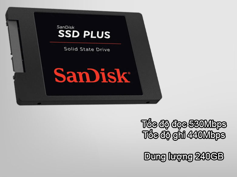 Ổ cứng gắn trong/ SSD SanDisk PLUS-240GB (SDSSDA-240G-G26)| Dung lượng 240GB