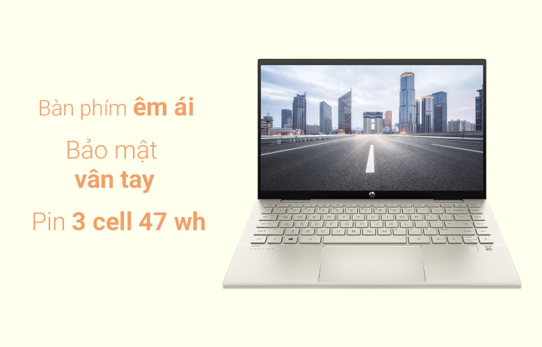 Máy tính xách tay/ Laptop HP Pavilion X360 14-dy0169TU (4Y1D4PA) (i5-1135G7) (Vàng) | Bàn phím êm ái