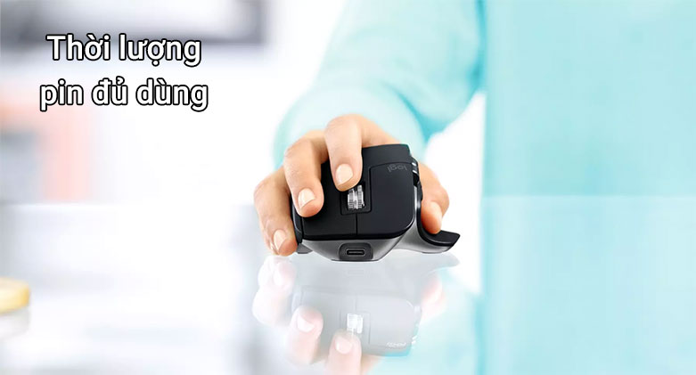 Chuột không dây Logitech MX Master 3 for MAC (Đen) | Thời lượng pin đủ dùng