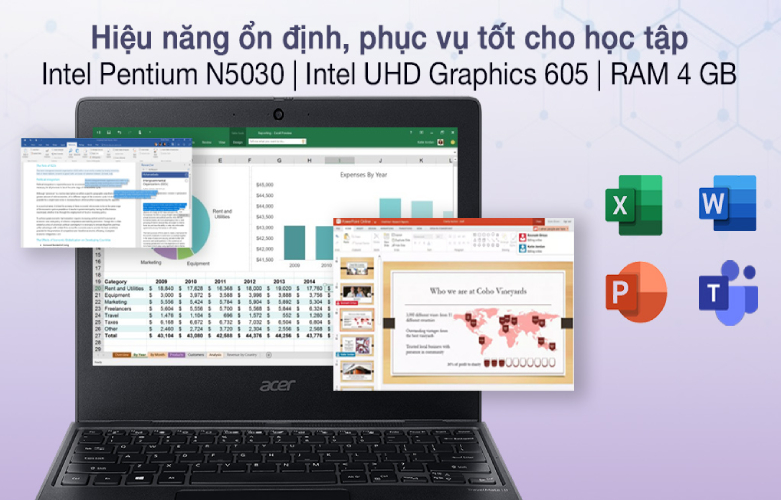 Máy tính xách tay/ Laptop Acer TravelMate B3 TMB311-31-P49D (NX.VNFSV.005) (N5030) (Đen) | Hiệu năng ổn định