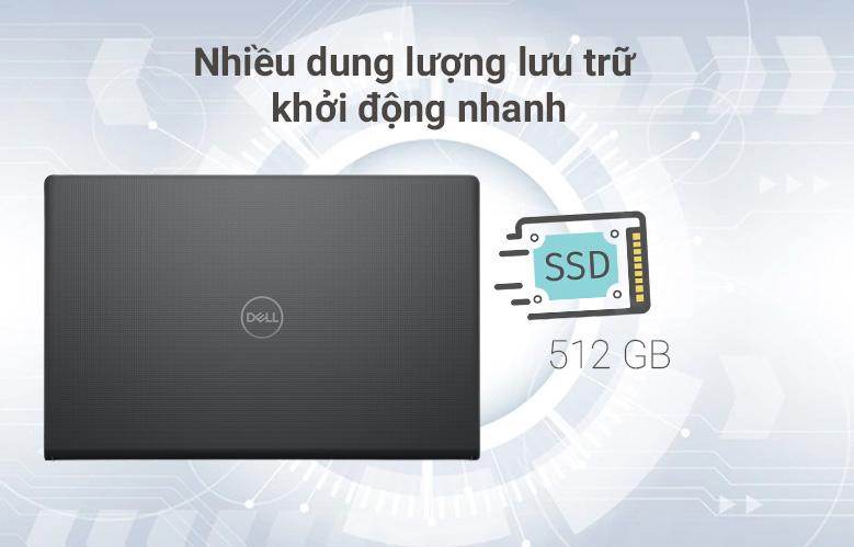 Laptop Dell Vostro 3510 (3510-P112F002BBL) (i5-1135G7) (Đen) | Nhiều dung lượng lưu trữ khởi dộng nhanh