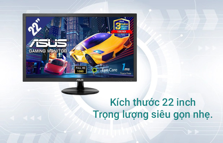Màn hình LCD Asus 22" VP228HE-J (1920x1080, TN, 60Hz, 5ms)| Thiết kế thanh lịch