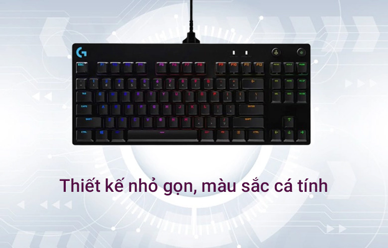 Bàn phím cơ Logitech Pro Gaming (GX Clicky) (Đen) | Thiết kế nhỏ gọn