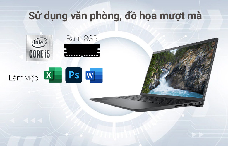 Laptop Dell Vostro 3510 (3510-P112F002BBL) (i5-1135G7) (Đen) | Sử dụng văn phòng