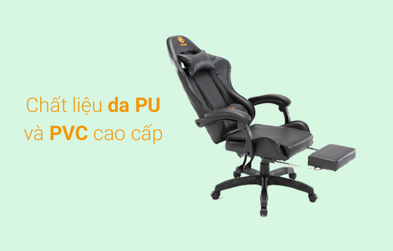 Ghế gaming E-dra Apollo EGC227 Plus (Đen) | Chất liệu da PU và PVC cao cấp