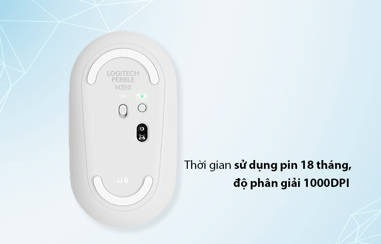 Chuột không dây Logitech Pebble M350 (Trắng) | Độ phân giải 1000DPI