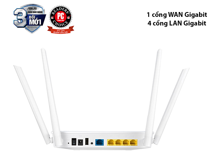 Thiết bị mạng/Router Wifi ASUS RT-AC59U V2 (Trắng) | Nhiều cổng kết nối