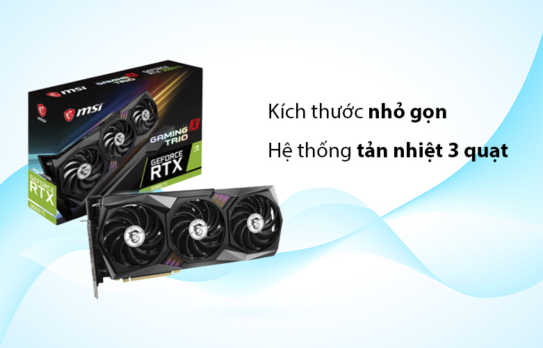 VGA MSI GeForce RTX 3060 Ti GAMING X TRIO 8GB GDDR6 | Kích thước nhỏ gọn