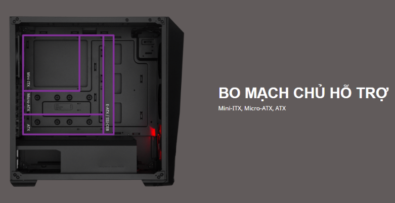 Case CM Masterbox K501L RGB + TG (2020 EC) | Hỗ trợ mainboard đa dạng