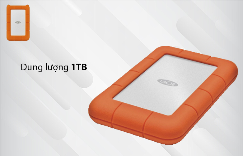 Ổ cứng gắn ngoài HDD LaCie Rugged Mini 1TB USB 3.0 chống sốc (LAC301558) | Dung lượng 1TB
