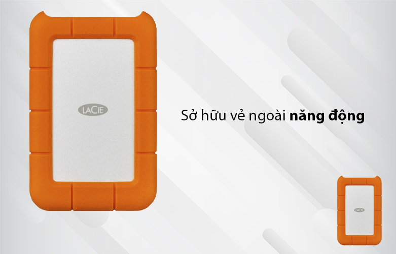 Ổ cứng gắn ngoài HDD LaCie Rugged Mini 1TB USB 3.0 chống sốc (LAC301558) | Sở hữu vẻ ngoài năng động