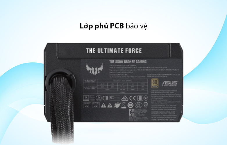 Power ASUS TUF GAMING 550W Bronze (90YE00D2-B0NA00) | Lớp phủ PCB bảo vệ