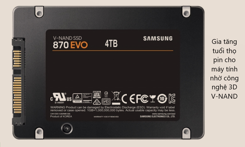 Ổ cứng SSD Samsung 870 EVO 500GB (MZ-77E500BW) | Gia tăng tuổi thọ