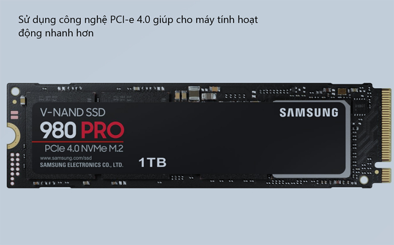 Ổ cứng SSD Samsung 980 PRO 1TB NVMe M.2 PCIe 4.0 (MZ-V8P1T0BW) | Sử dụng công nghệ PCIe 4.0