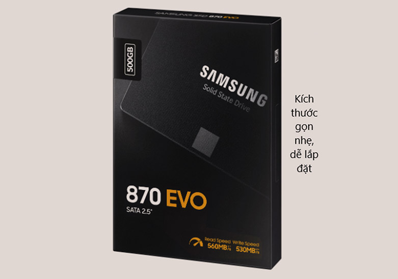 Ổ cứng SSD Samsung 870 EVO 500GB (MZ-77E500BW) | Kích thước gọn nhẹ