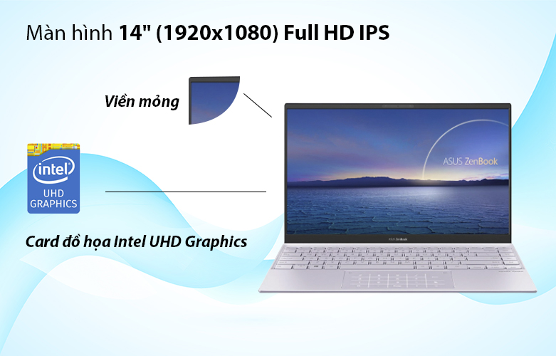 Máy tính xách tay/ Laptop Asus Zenbook UX425JA-BM502T (I5-1035G1) | Trang bị card đồ họa hiện đại 