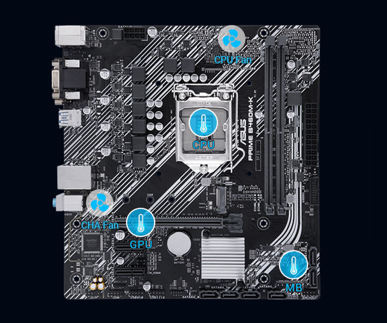 Mainboard Asus Prime B460M-K | Làm mát toàn hiện