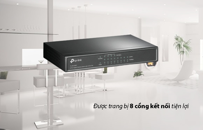 Thiết bị mạng/ Switch PoE TPLink 8P TL-SG1008P | Được trang bị 8 cổng kết nối tiện lợi 
